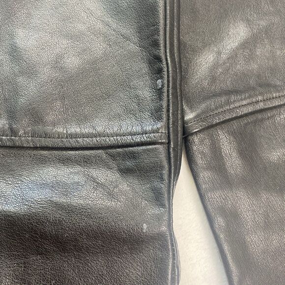 Vintage Barneys Leather Chaps Adult XL Black Leather Motorcycle Riding - Picture 13 of 15